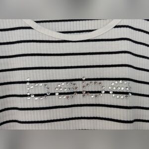 bebe Striped Black and White Top Woman's XL